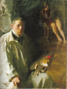 A self-portrait by Anders Zorn revealing his limited palette.